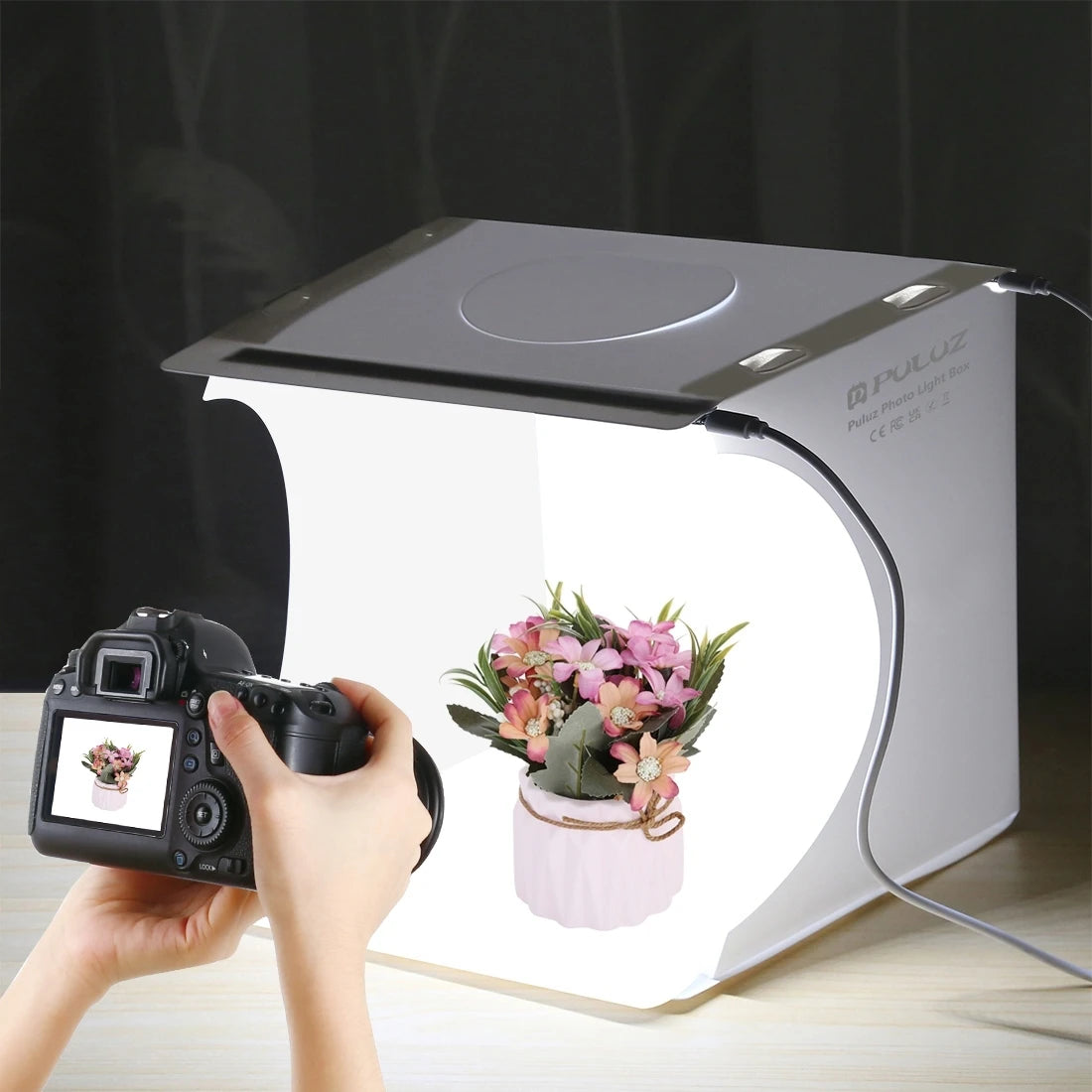 Compact Photography Studio with LED Lights