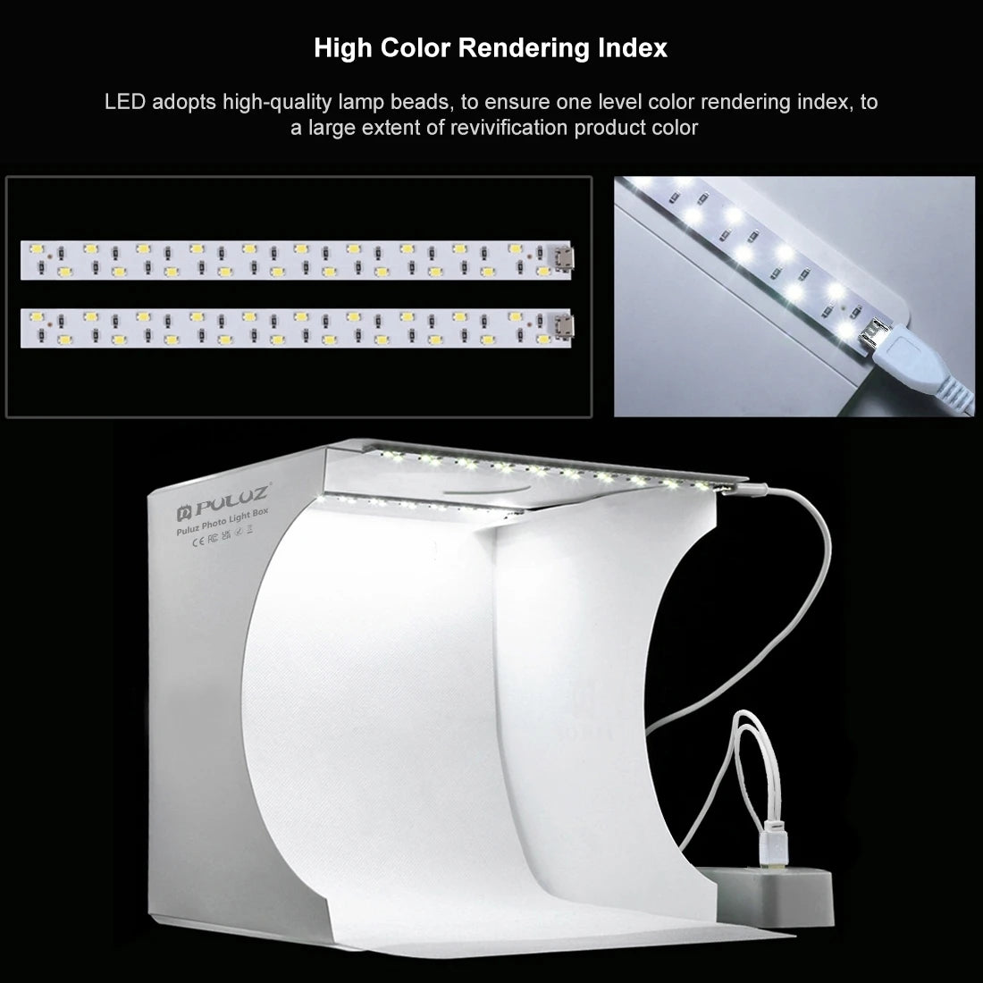 Compact Photography Studio with LED Lights